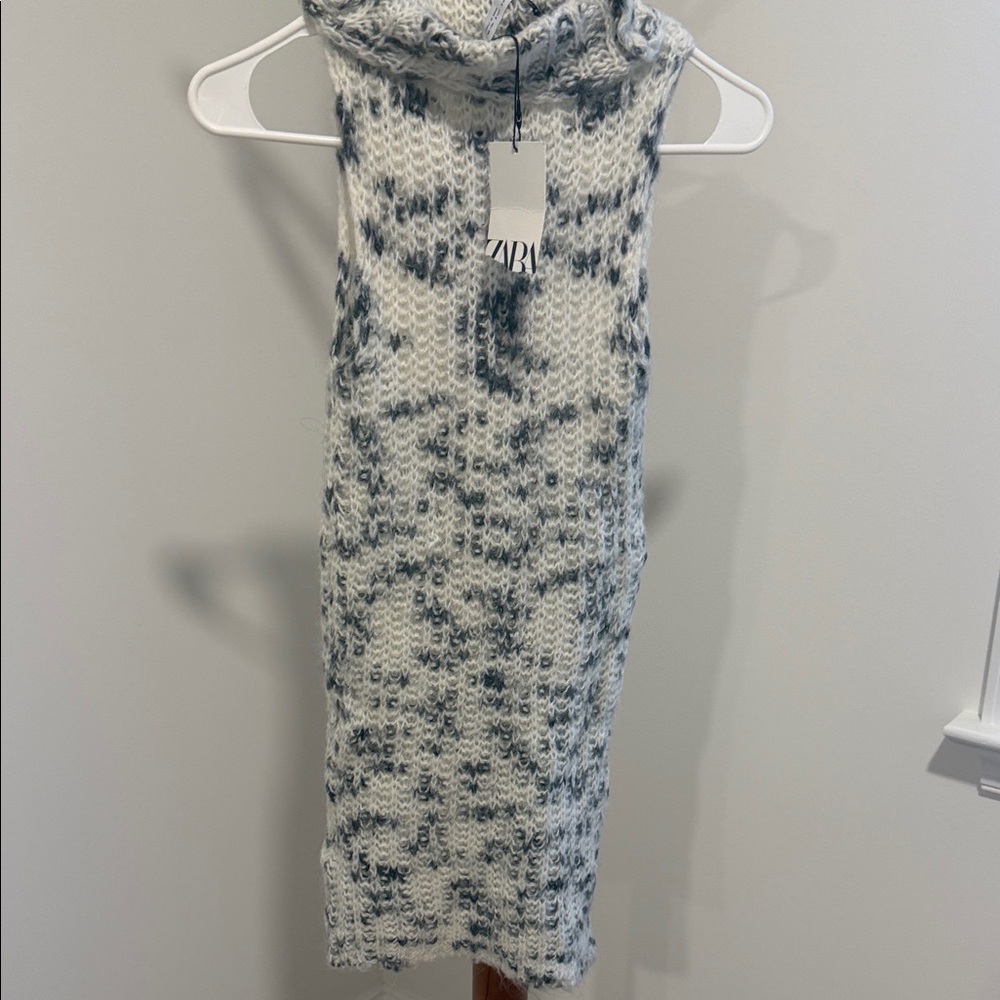 Zara Monochrome Knit Sleeveless Dress